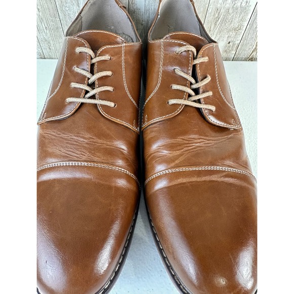 Dexter Mens Dress Shoe Sz 12‎ Brown Comfort Lace Up Classic Office Loafer - Picture 3 of 9